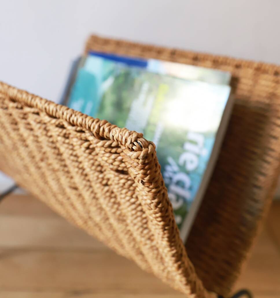 vintage rope magazine rack