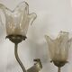 Lamp salerno 2 rods metal finish tulips in blown glass 52,5 cm