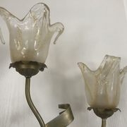 Lamp salerno 2 rods metal finish tulips in blown glass 52,5 cm