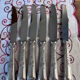 6 couteaux de table Ercuis en métal argenté