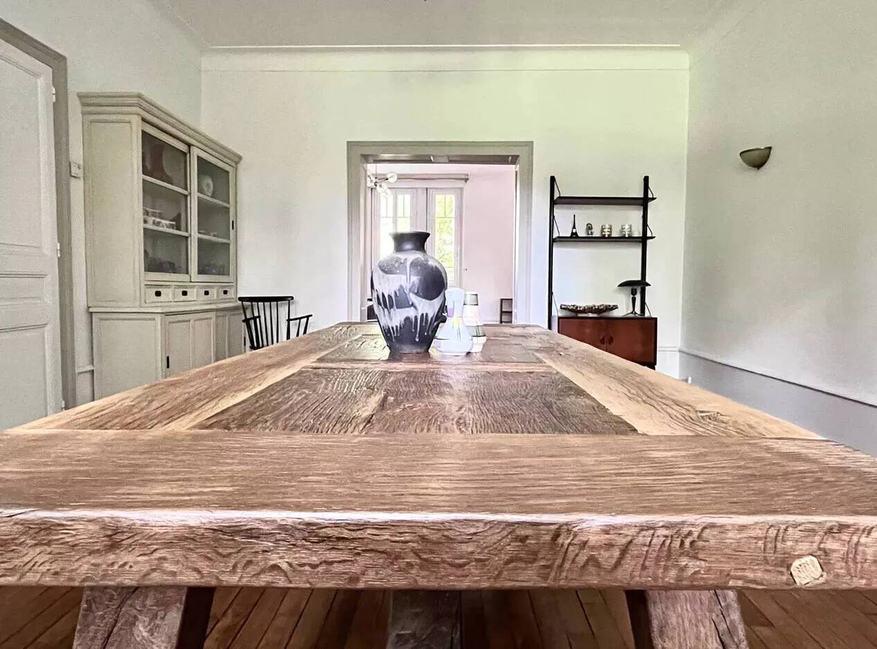 Tower Antique Oak Farmhouse Table - 300cm Long
