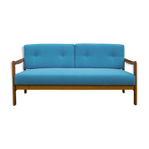 1960s daybed in beechwood, new polstery/fabric