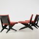 Set of 3 Scissor Easy Chairs Model FB18 by Architect Jan van Grunsven for Pastoe Netherlands 1955