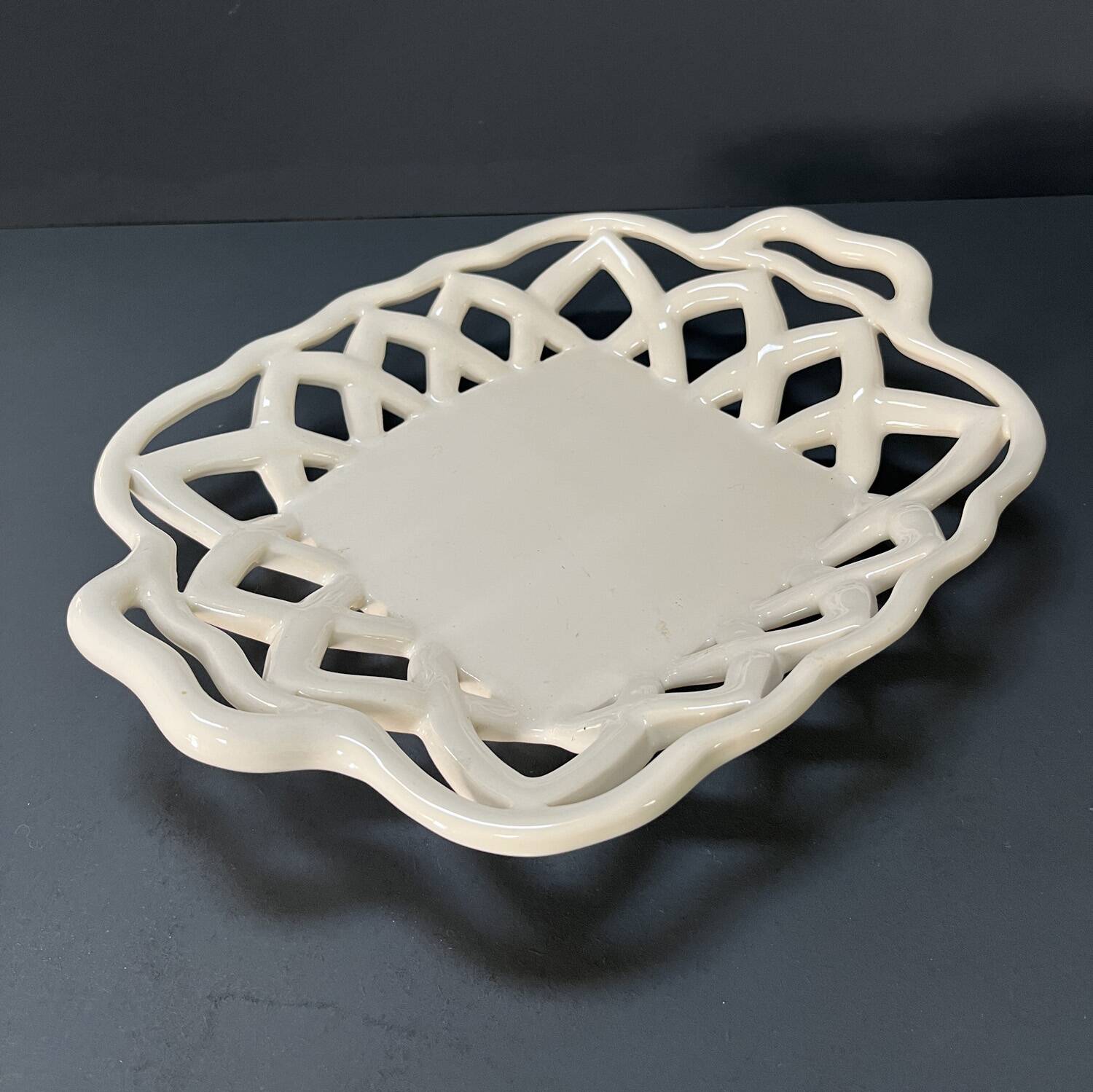 Woven ceramic basket