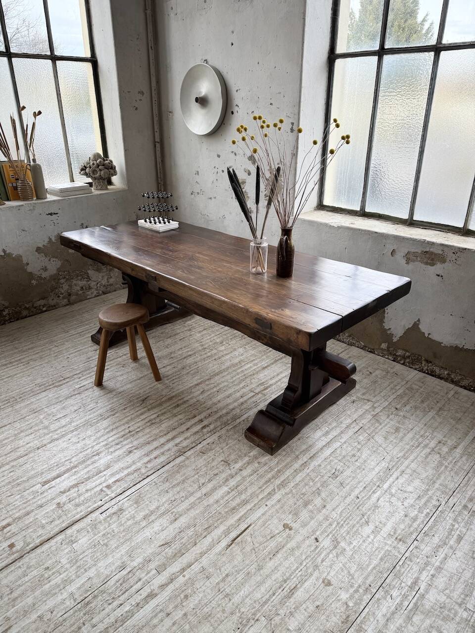 Table de monastère XXL en chêne, 19ème s.