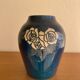 Vase art déco en fonte émaillée decor incisé