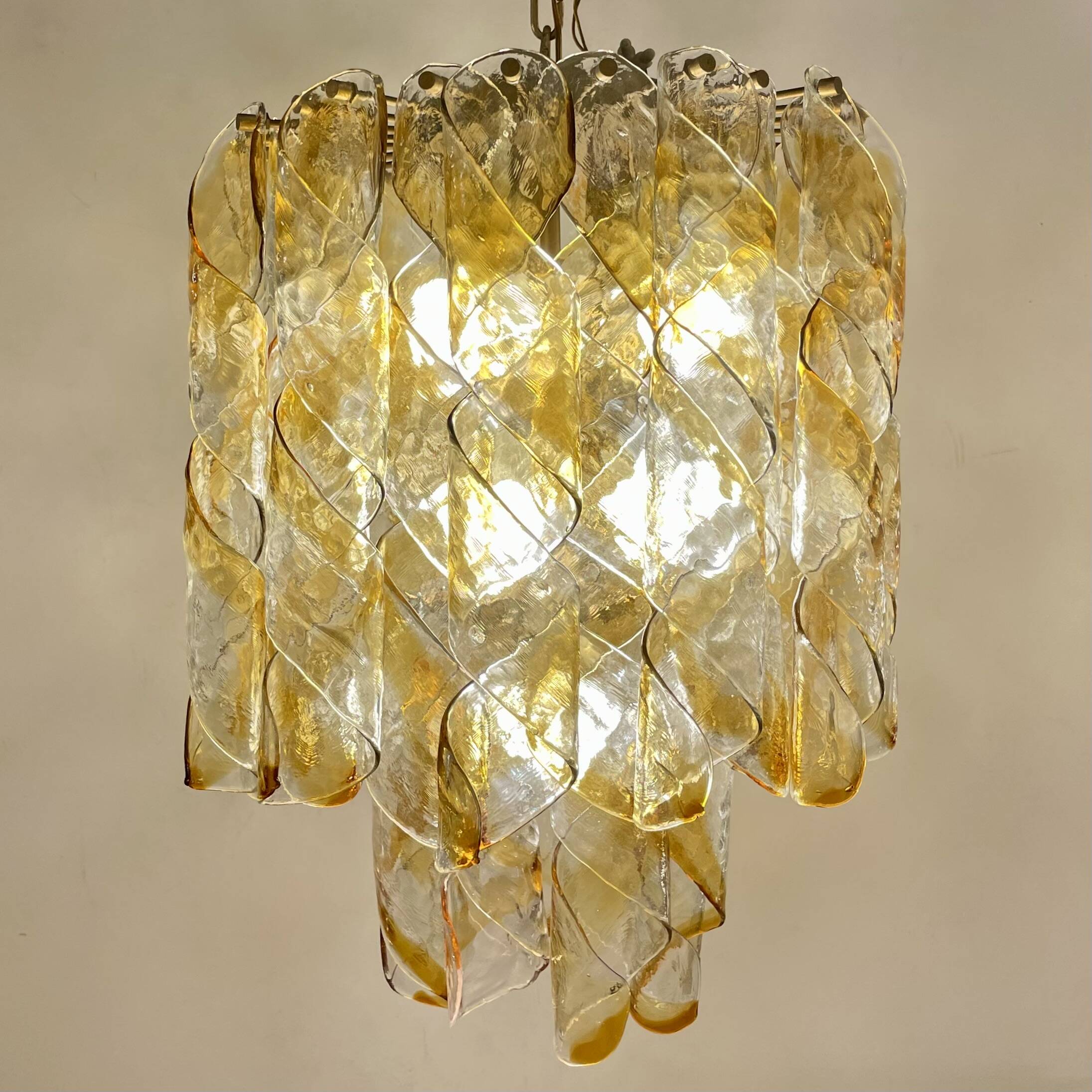 Torciglioni, Hanging Light by Mazzega, 1970s