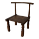 Handcrafted low chair in solid wood – Ivory Coast