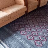 Ensemble de 3 canapés + grand tapis | Bois + tissu rembourré