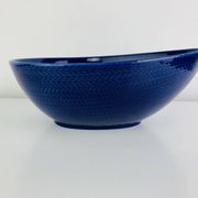 Plat et coupe Blå eld par Hertha Bengtson pour Rörstrand Sweden, céramique