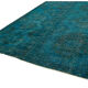 Handmade oriental unique 1980s 297 cm x 390 cm turquoise wool carpet