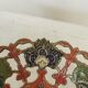Vintage Brass Pedestal Bowl: Floral Motif, Red Blue Green Painted