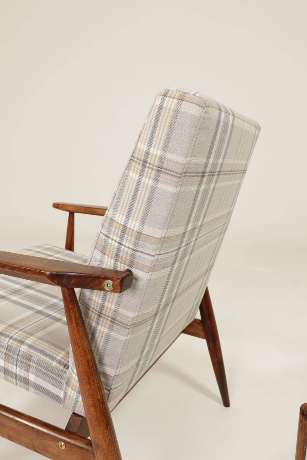 Ensemble fauteuil et repose-pieds vintage Tartan Royal Design Mid Century Style