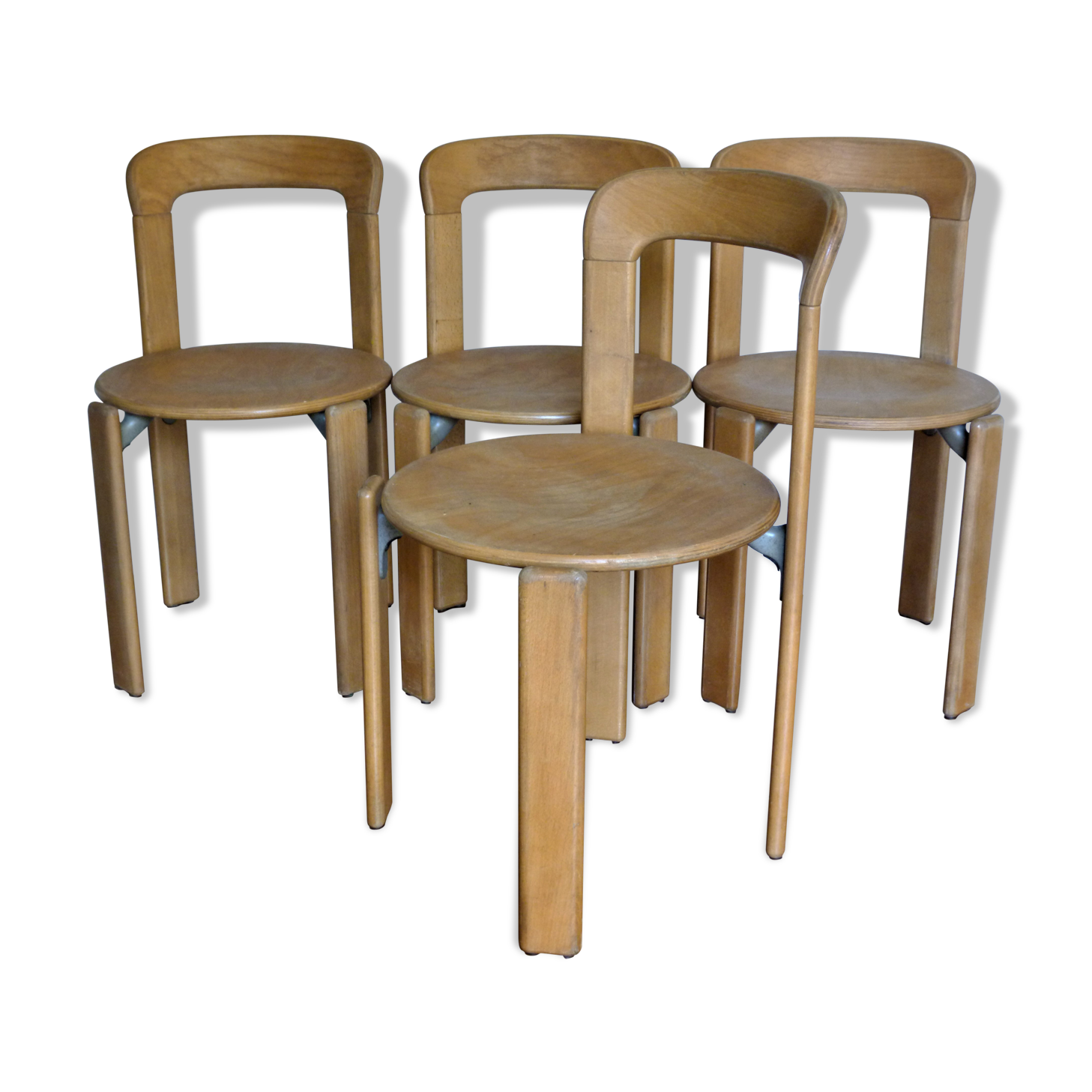 Lot of four chairs model 33, from Bruno Rey to Dietiker, 70s