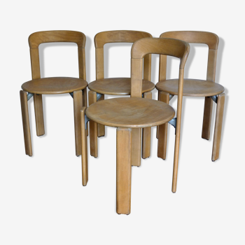 Lot of four chairs model 33, from Bruno Rey to Dietiker, 70s