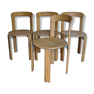 Lot of four chairs model 33, from Bruno Rey to Dietiker, 70s