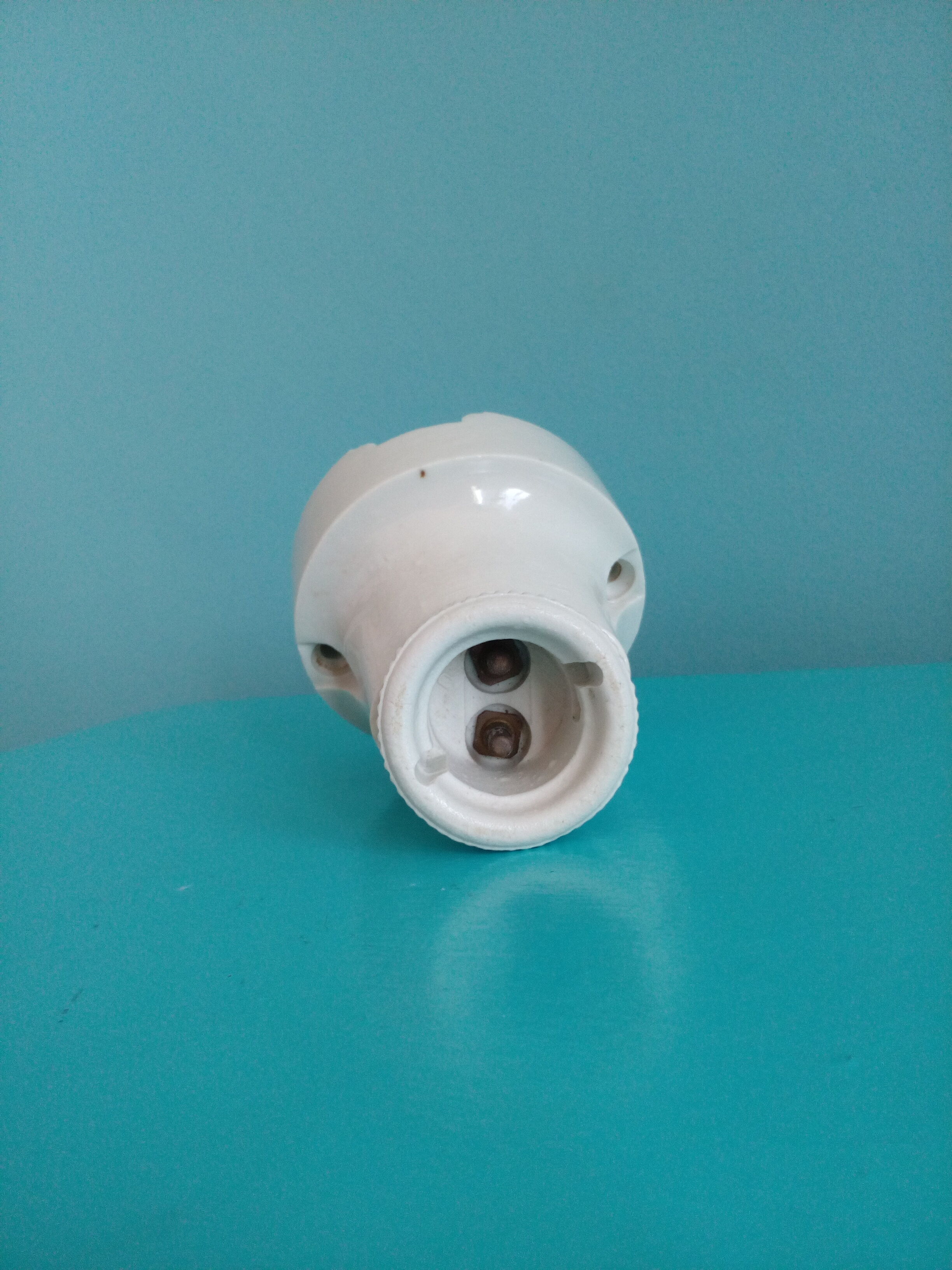 White porcelain duck-neck cellar sconce