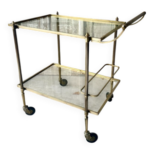 Desserte roulante bar - laiton