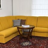 Yellow bouclé corner modular sofa, 1970s, set of 6