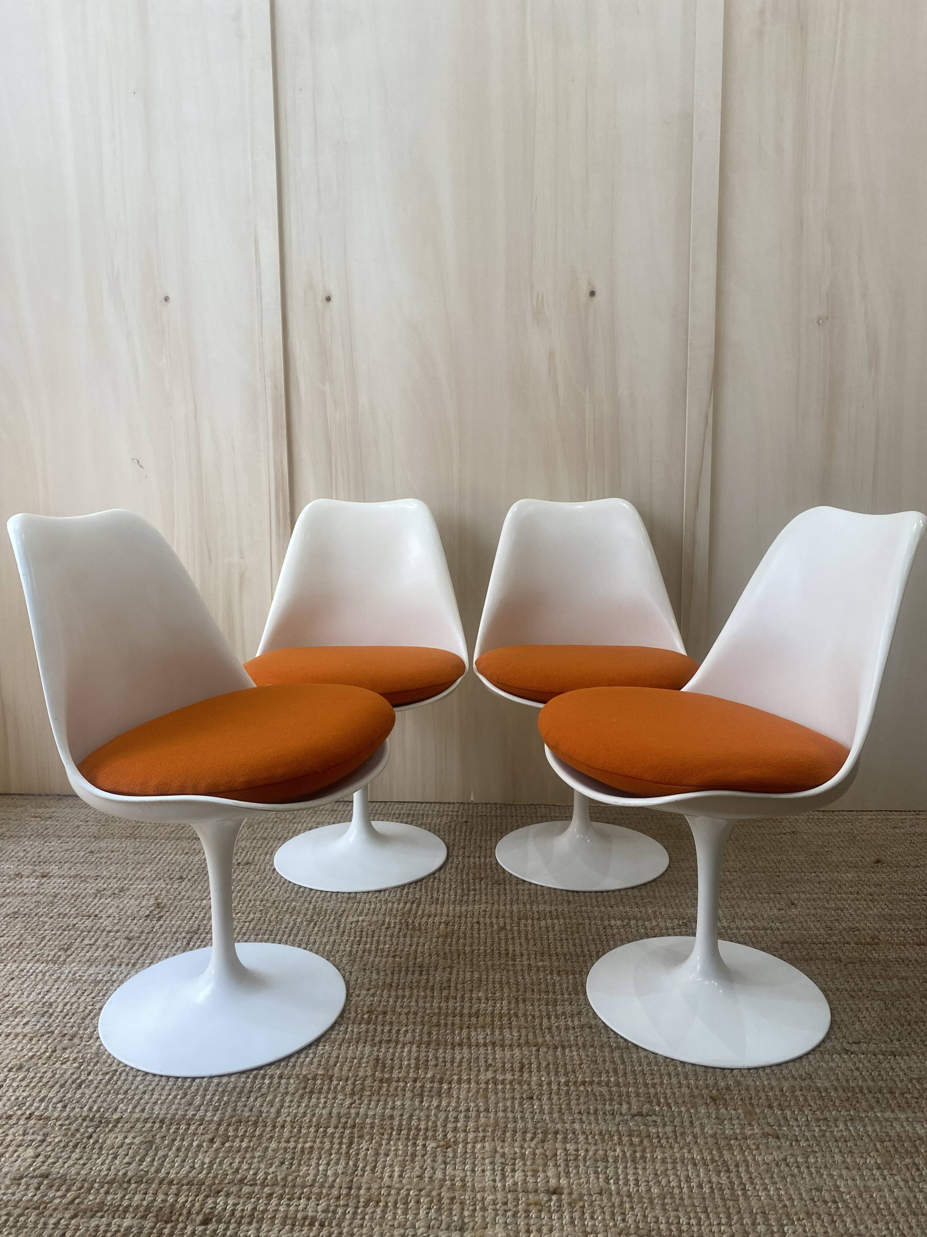 4 swivel Tulip chairs - Knoll - vintage