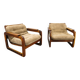Pair of 1970s Scandinavian lounge chairs, upholstered in corduroy.