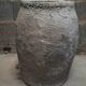 Old gray terracotta pot