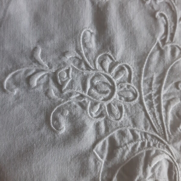 Old embroidered and crocheted tablecloth