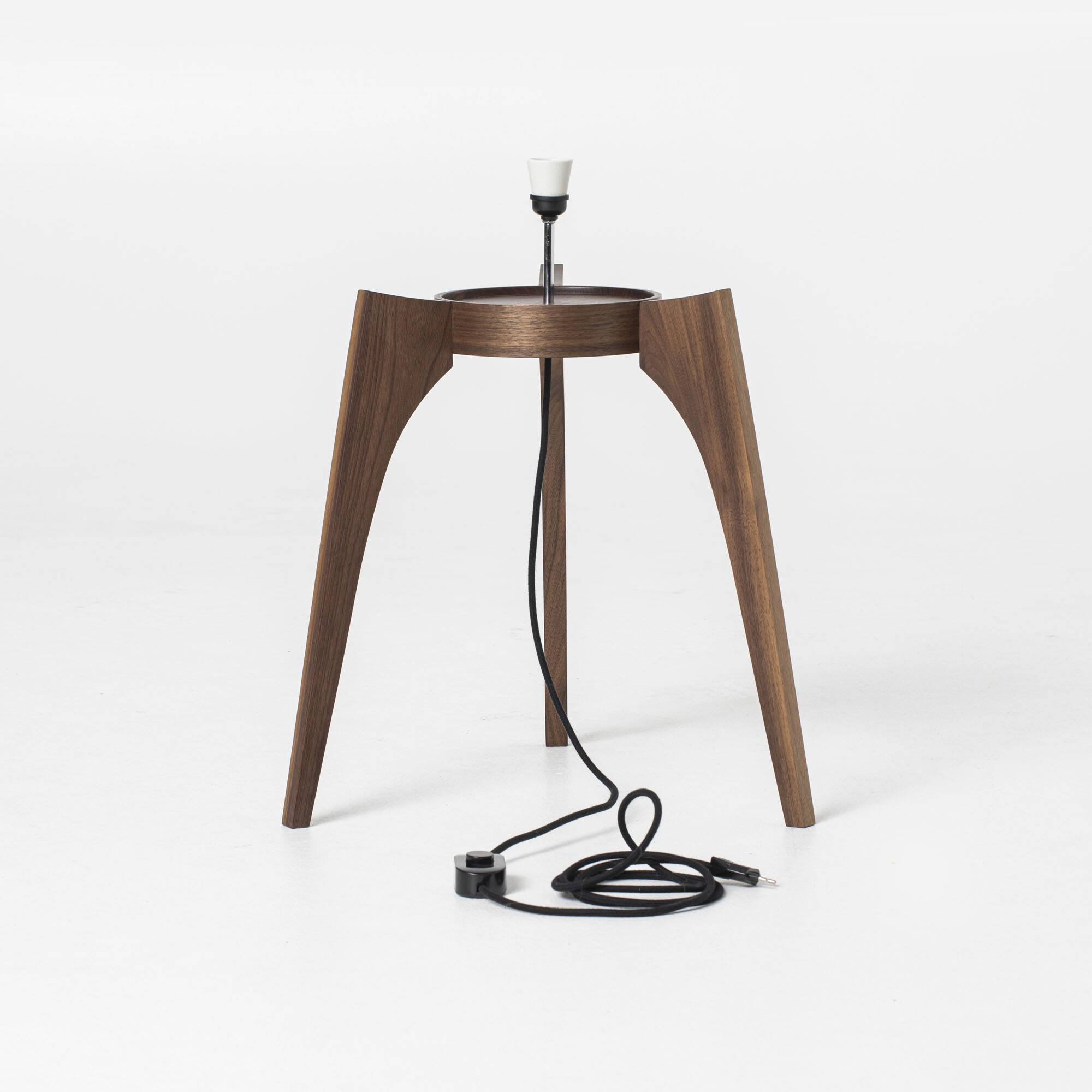 Tripod Floor Lamp in Walnut & Opaline Glass from Uluv / Valasske Mezirici, Former Czechoslovakia, 19