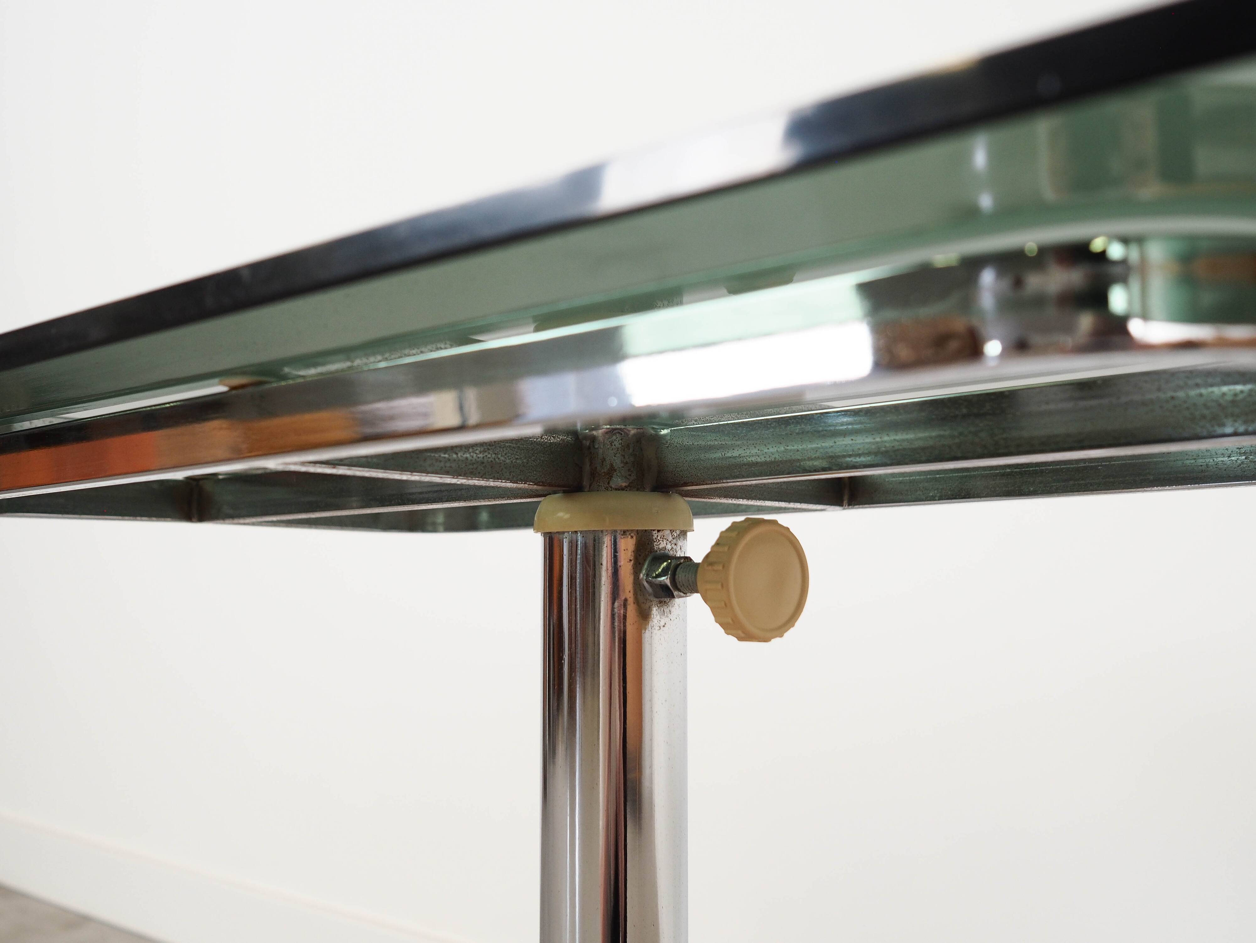 Glass coffee table, Italian design, 1970s, manufactured by Allegri