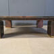 Copper and travertine coffee table by Belgochrom, 1970s