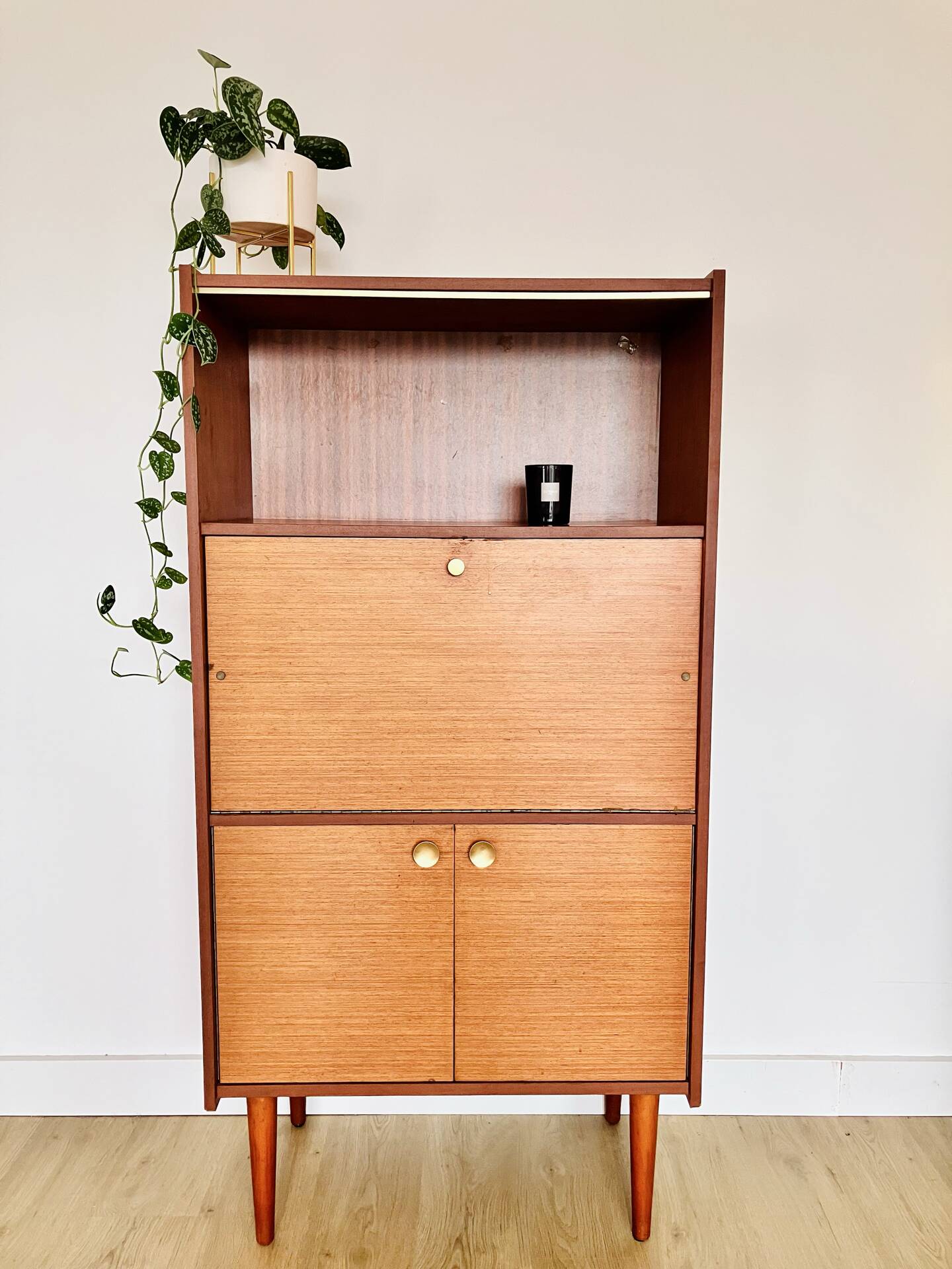 Wood veneer secretary from the 1970s.