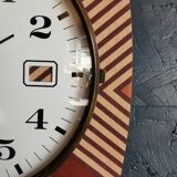 Silent rectangular vintage wall pendulum clock "Copper pink junghans"