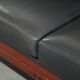 Timeless 3-seater Art Deco design sofa  upholstered in black cowhide leather