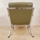 Vintage Metal and Skai Armchair, 1970s