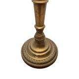 Vintage Brass Lamp With White Opaline Shade