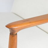 Polish icon, armchair model GFM-64, designed by E.Homa, 1960s, cream