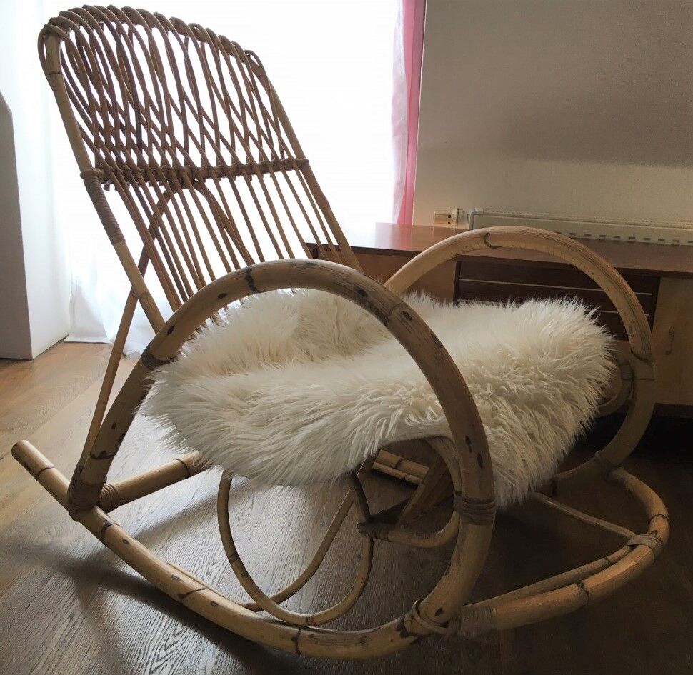 Vintage rocking-chair rattan