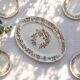 Oval dish from the 19th century in ironstone signed Longchamp "Liserons"