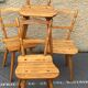Set of 4 Vintage Beech Chairs Bistro Country Feet Compass