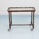 Antique Neo-Baroque Italian Barley Twist Bar Cart Serving Trolley, 1920s