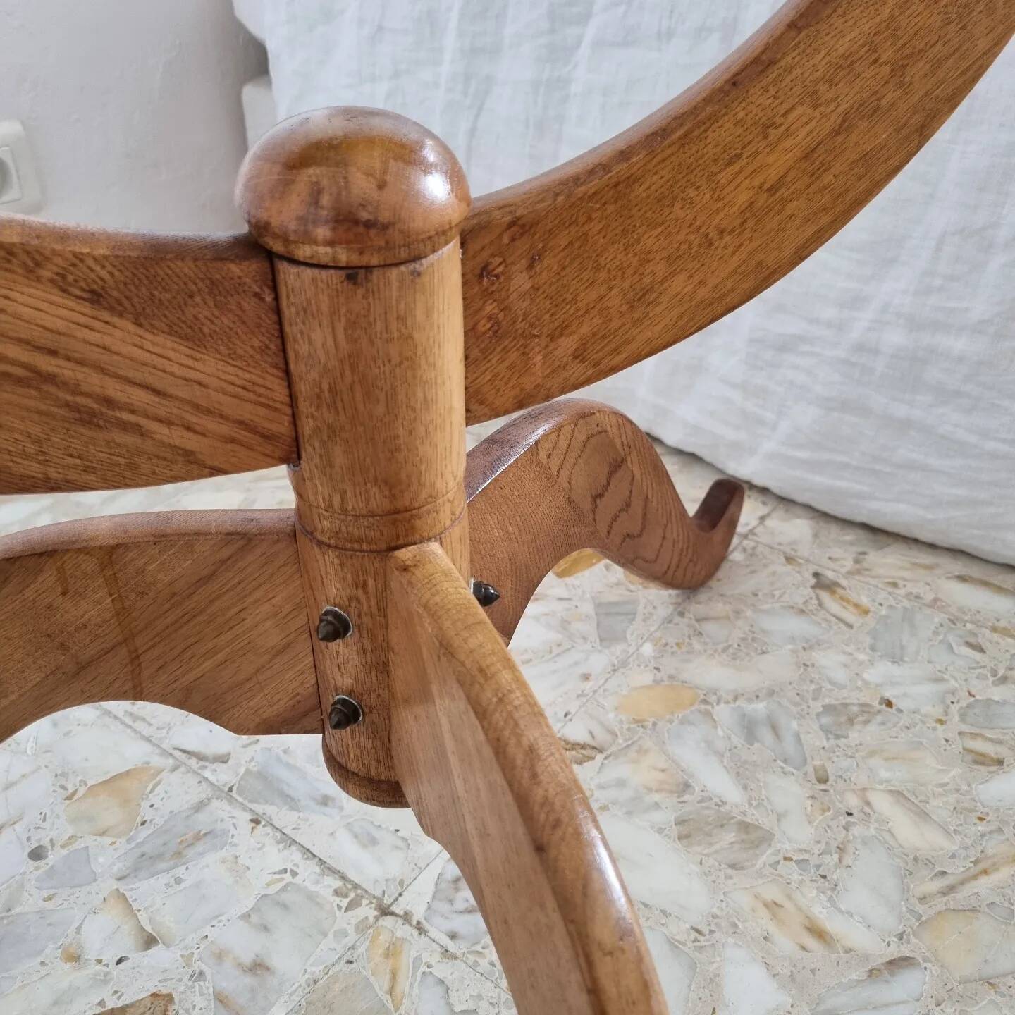 Large vintage solid wood psyche (standing mirror)