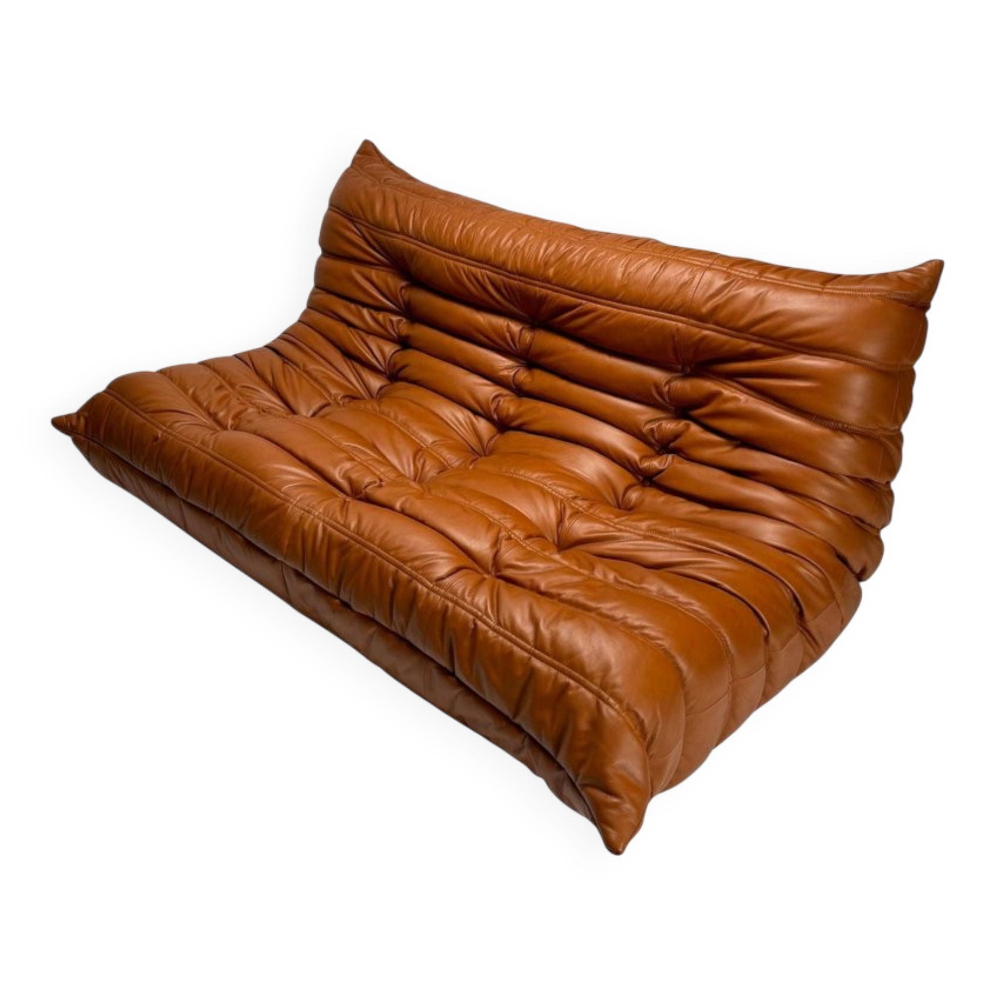 Togo Leather 3-Seaters Sofa attributed to Michel Ducaroy for Ligne Roset, 1992