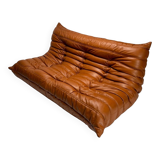 Togo Leather 3-Seaters Sofa attributed to Michel Ducaroy for Ligne Roset, 1992