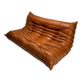 Canapé 3 places en cuir Togo attribué à Michel Ducaroy pour Ligne Roset, 1992