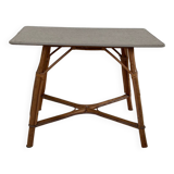 Rattan and wood table