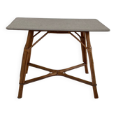 Rattan and wood table