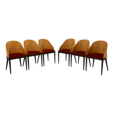 Chaises Garouste & Bonetti concerto sycomore bronze alpaga 1990