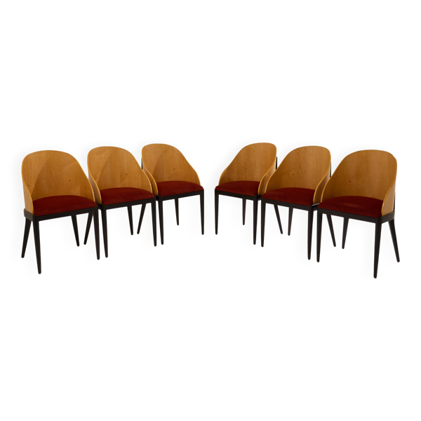 Chaises Garouste & Bonetti concerto sycomore bronze alpaga 1990