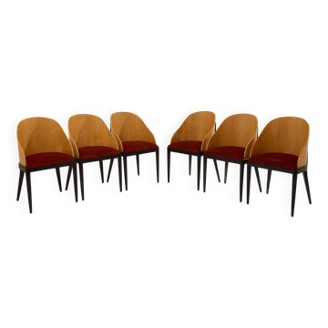 Garouste & Bonetti chairs concerto sycamore bronze alpaca 1990