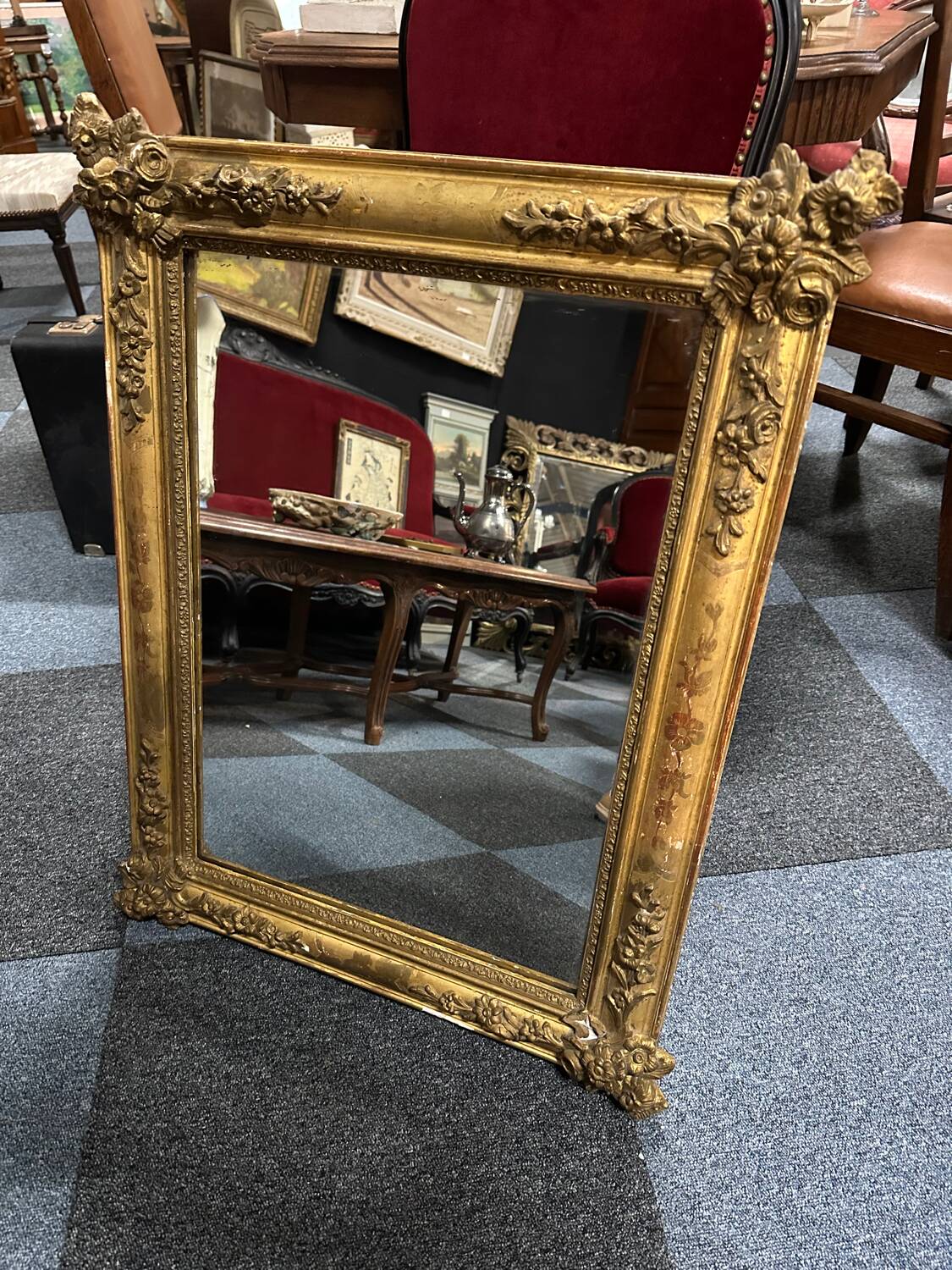 Golden wood mirror